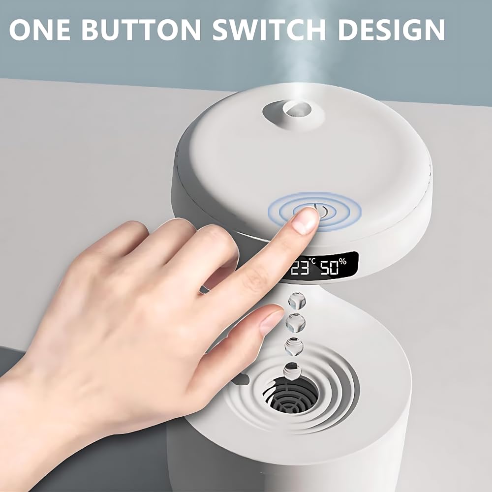 🌫️✨ Anti-Gravity Water Drop Humidifier with LED Display ⏳