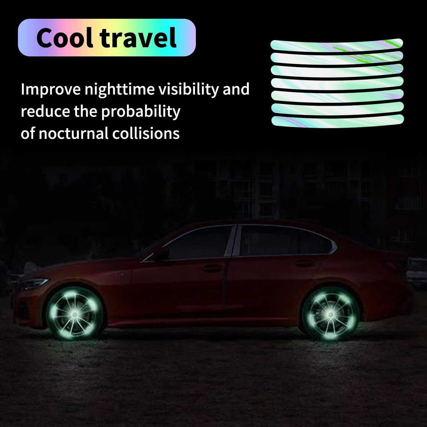 ✨ Car Wheel Hub Reflective Stickers – Night Safety & Stylish Look! ✨