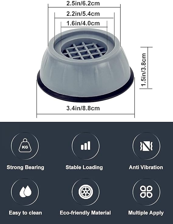 🧺🔇 Anti Vibration Pads for Washing Machine (Pack of 4)