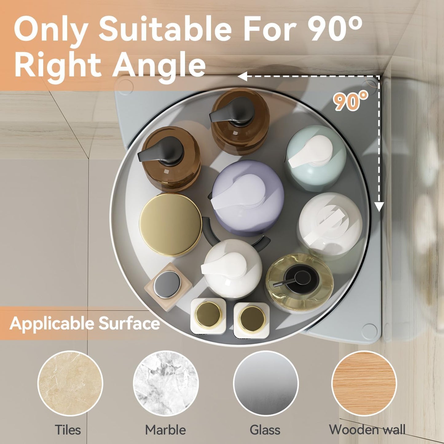 ✨ 360° Triangular Rotating Corner Shelf ™🔄