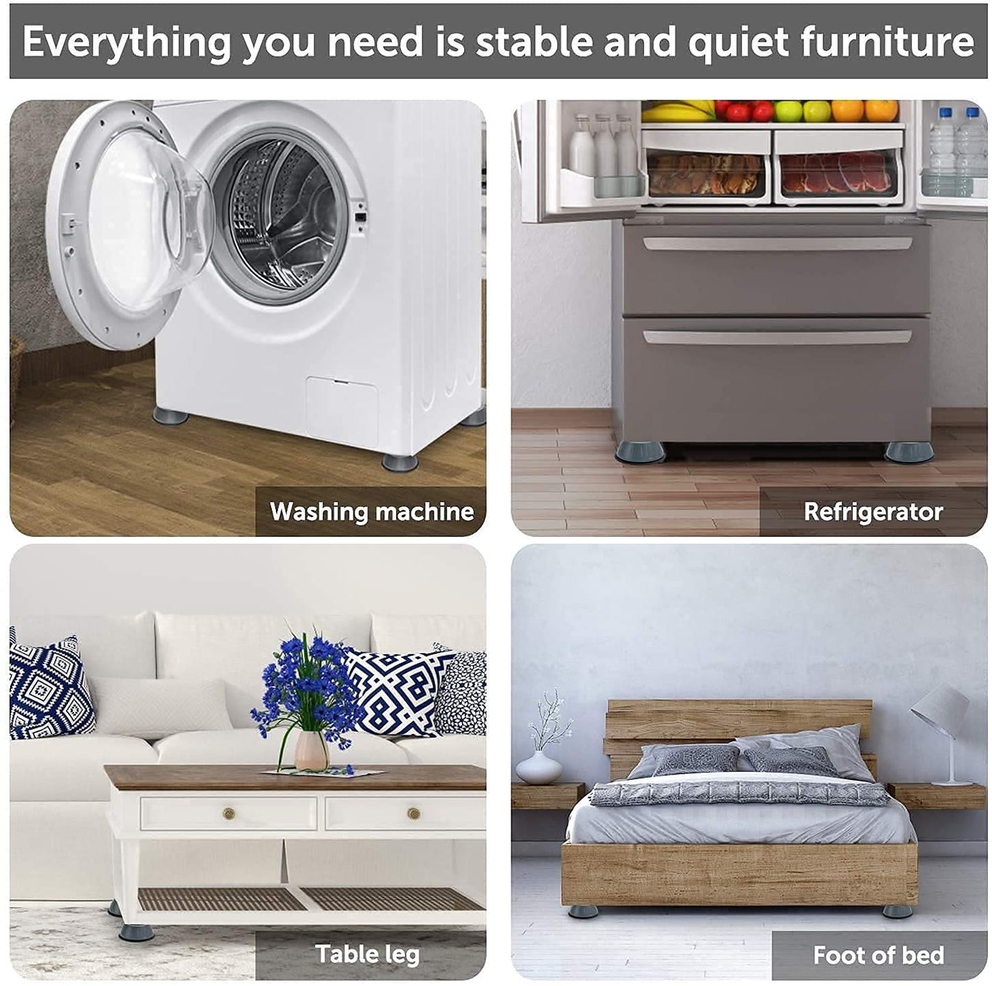 🧺🔇 Anti Vibration Pads for Washing Machine (Pack of 4)