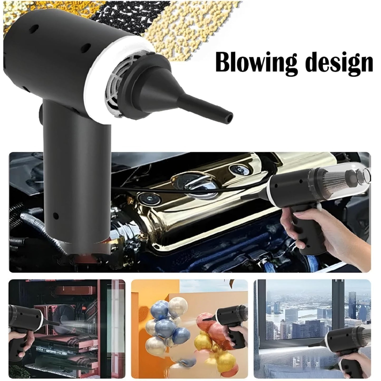 🧹🚗 3-in-1 Portable Car Vacuum Cleaner with Blower