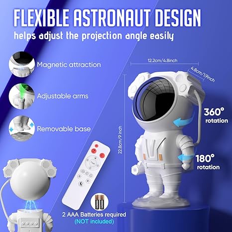 🚀🌌 Astronaut Galaxy Projector 360° Rotating Night Light 🤖🎮