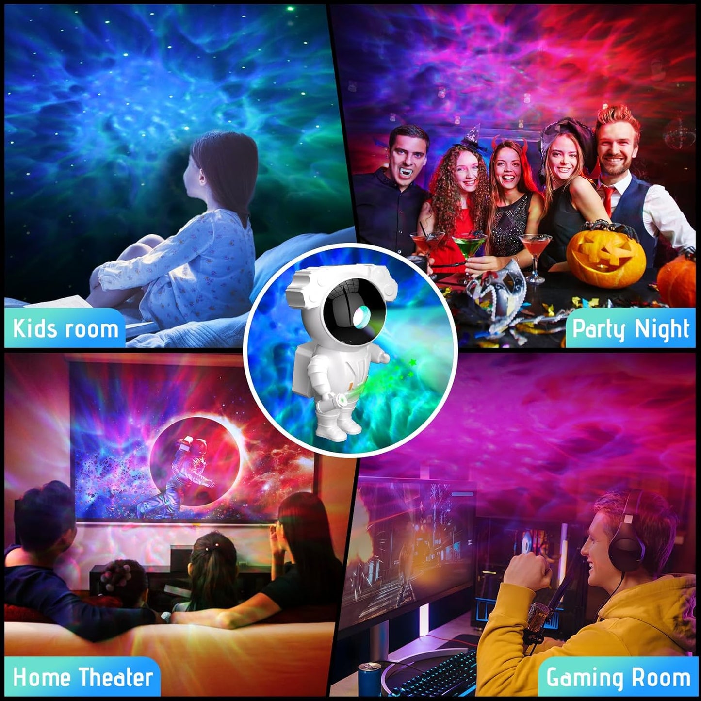 🚀🌌 Astronaut Galaxy Projector 360° Rotating Night Light 🤖🎮