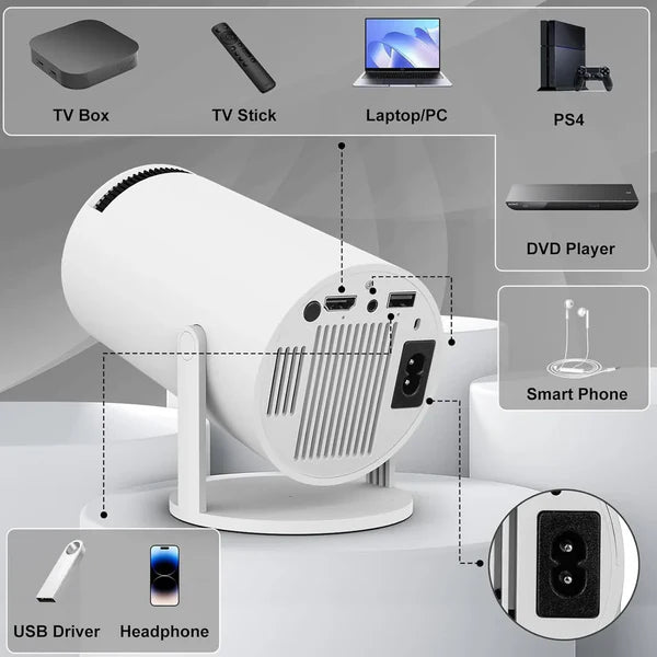 🎥 Smart Mini 4K Projector with HDMI, Wifi, Jiostar, Netflix, Youtube Etc 📺